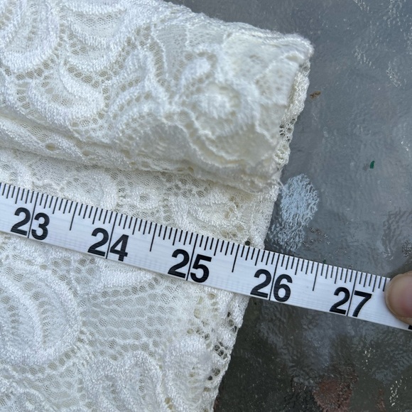 White House Black Market size M ivory floral lace stretch cottagecore fairy Y2K - Picture 8 of 8